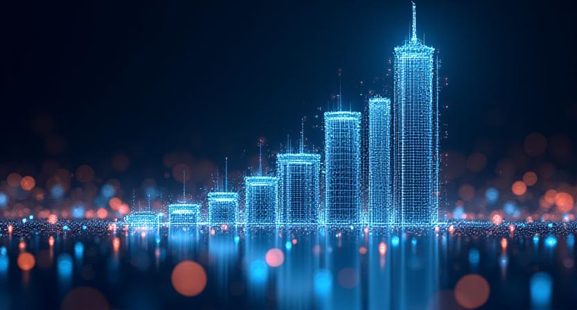 Abstract representation of digital growth and scalable architecture